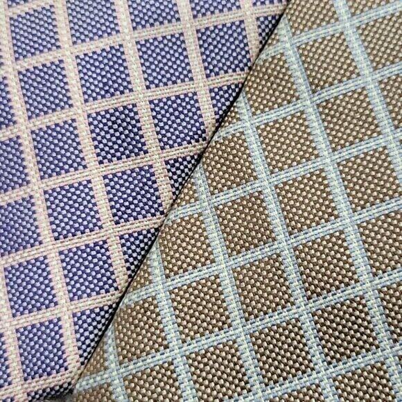 Hickey Freeman Men's 100% Silk Checked Classic Necktie Bundle - Picture 6 of 6